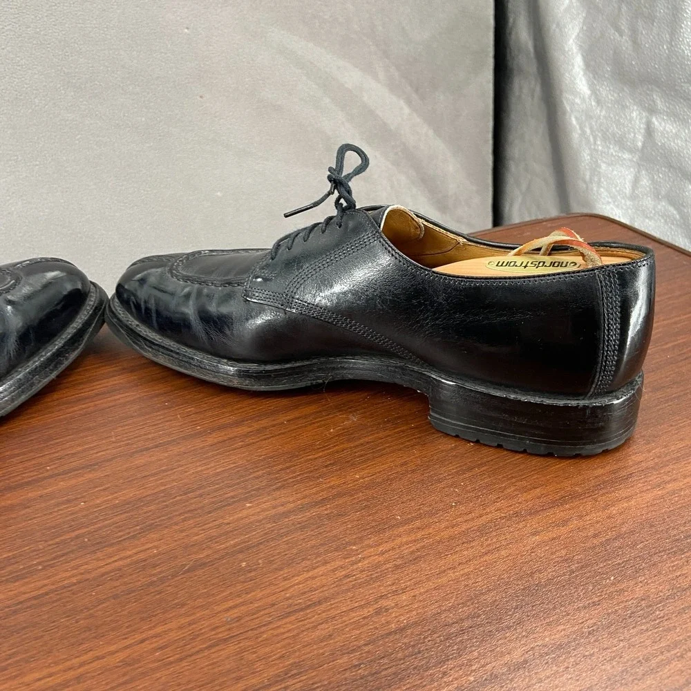 Allen Edmonds Dellwood 1304 Mens 10 R Dress Shoes Black Leather Split Toe Oxford